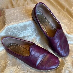 Sabah Black Cherry Leather Slip On Loafer Wm 39 (7.5) OOAK